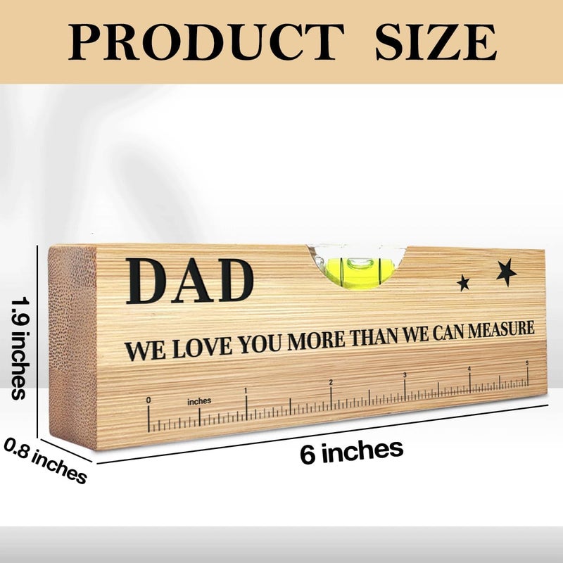 AACQQ Fathers Day Birthday Gifts for Dad from Daughter Son Wife Wooden Spirit Level Valentines Christmas Thank You Gifts Ideas for Daddy New Dad Papa Grandpa - Image 2